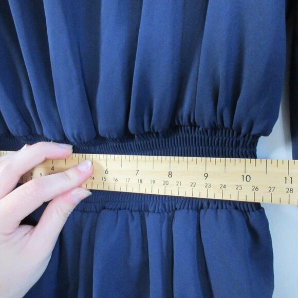 Lily Pulitzer Lorella Stretch Dress 4 Blue Fit & Flare Smocked Waist Party 424 - Picture 10 of 12